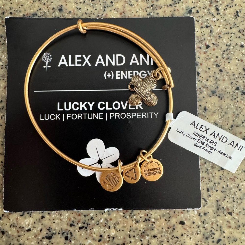 Alex and Ani Gold Lucky Clover Bracelet
